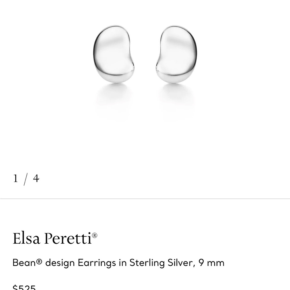 Tiffany & Co. Elsa Peretti Bean Earrings in Silver